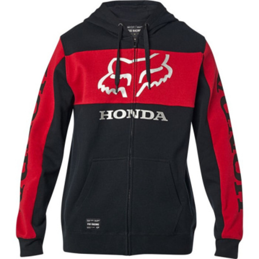 Толстовка Fox Honda Zip Fleece Black/Red, L, 2021 (25955-017-L) pitbikemarket.ru