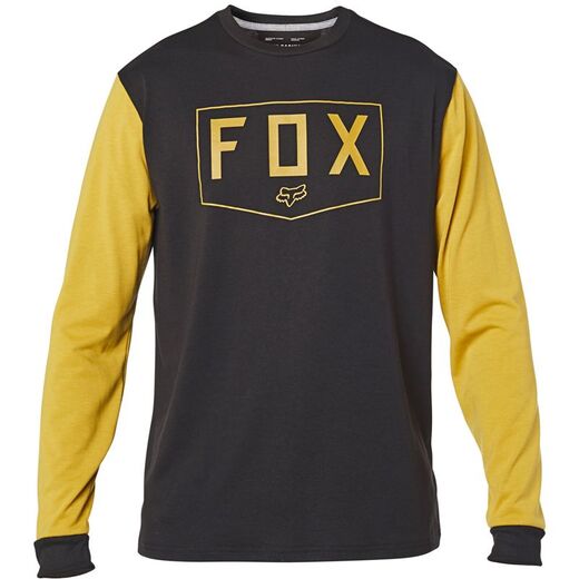 Футболка Fox Shield LS Tech Tee Black/Yellow, M, 2020 (24120-019-M) pitbikemarket.ru