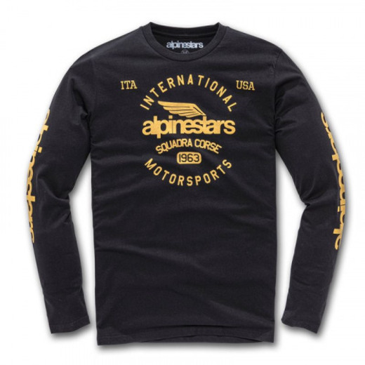 Футболка WINGED MOTO PREMIUM TEE черный, 10, M pitbikemarket.ru
