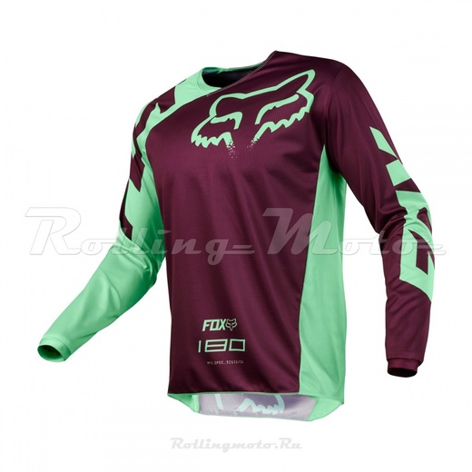 Футболка для мотокросса FOX 180 Race зелёная/фиолетовая XL pitbikemarket.ru