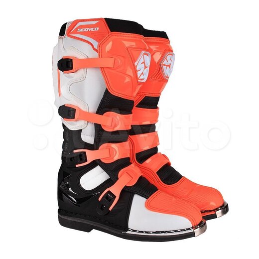 Мотоботы Scoyco MBM006 высокие оранжевые 40 pitbikemarket.ru