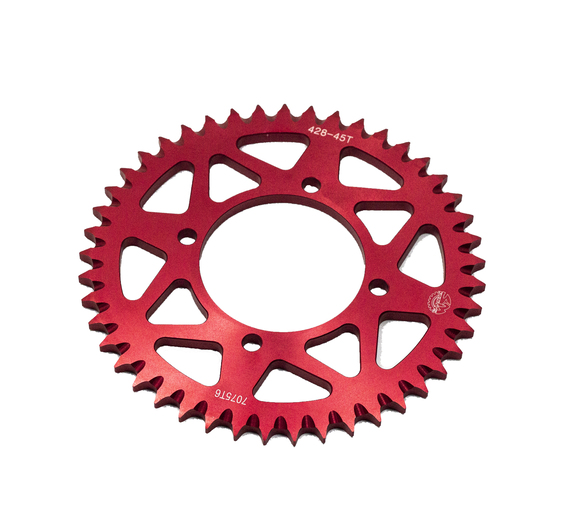 Звезда ведомая алюминиевая питбайк 428-45T красная pitbikemarket.ru