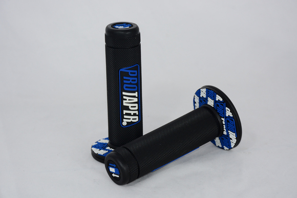 Ручки руля резиновые для питбайка (пара) черные/синие PRO-TAPER pitbikemarket.ru