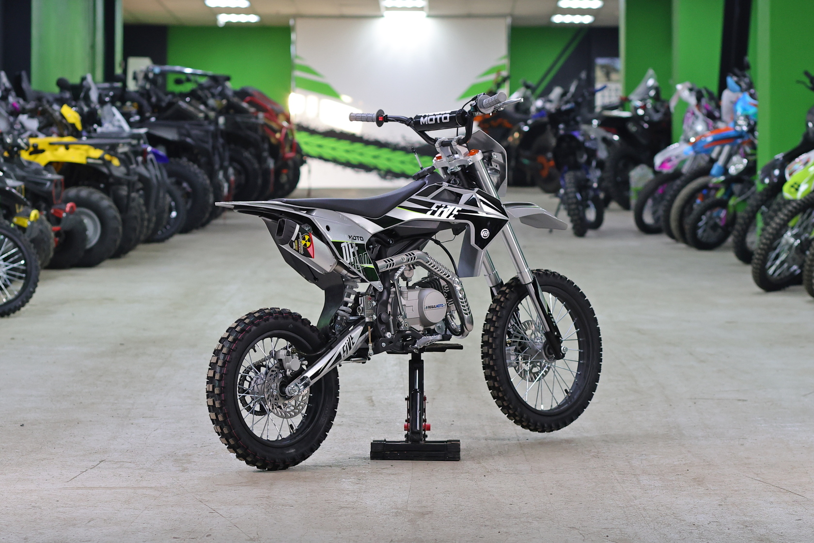 Питбайк Regulmoto FIVE EA (полуавтомат КПП) (Серый/ черный)-3