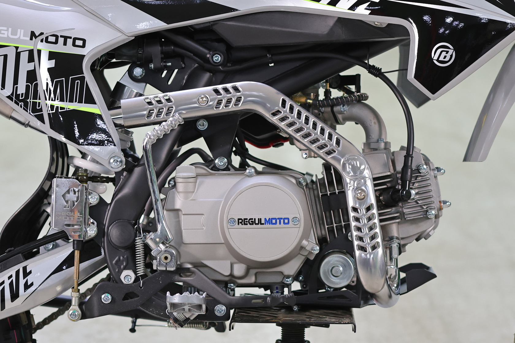 Питбайк Regulmoto FIVE EA (полуавтомат КПП) (Серый/ черный)-5